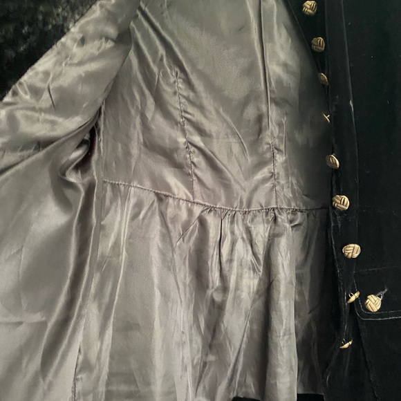 Will Smith Black Velvet Jacket with gold buttons size 8 Casual Boho - Picture 4 of 5